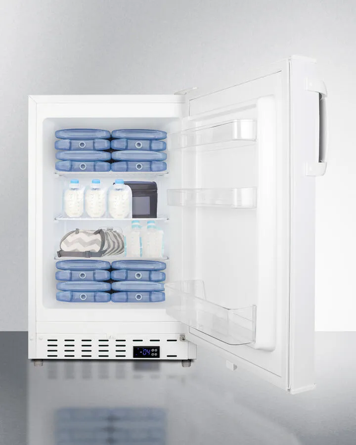 Summit ALFZ36MC Built-In Undercounter Momcube Residential All-Freezer In White With Door Storage And Manual Defrost Operation. Ada Compliant