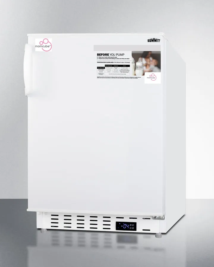 Summit ALFZ36MC Built-In Undercounter Momcube Residential All-Freezer In White With Door Storage And Manual Defrost Operation. Ada Compliant