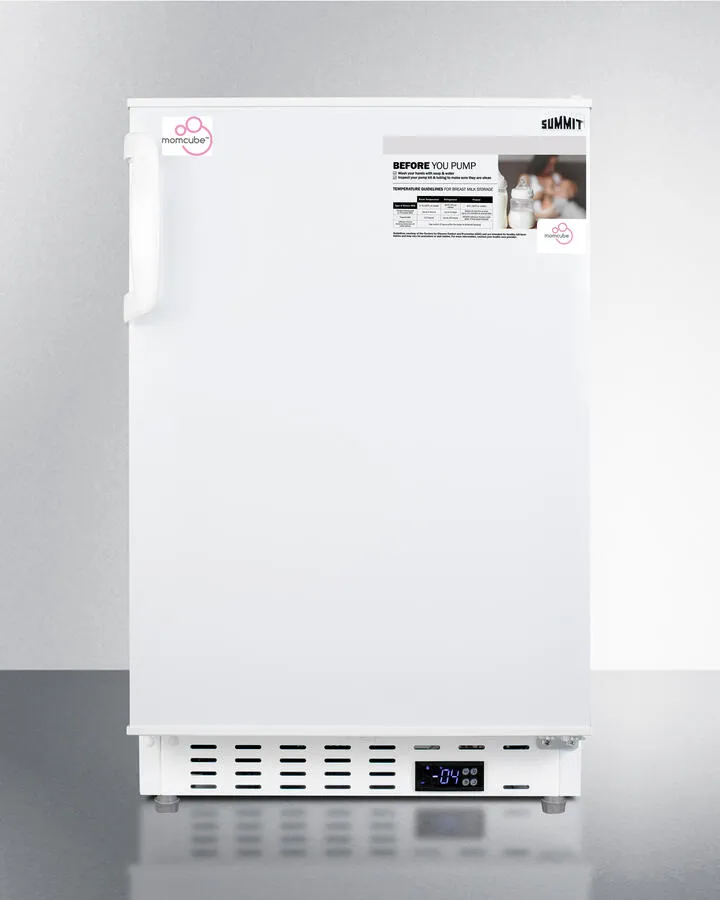 Summit ALFZ36MC Built-In Undercounter Momcube Residential All-Freezer In White With Door Storage And Manual Defrost Operation. Ada Compliant