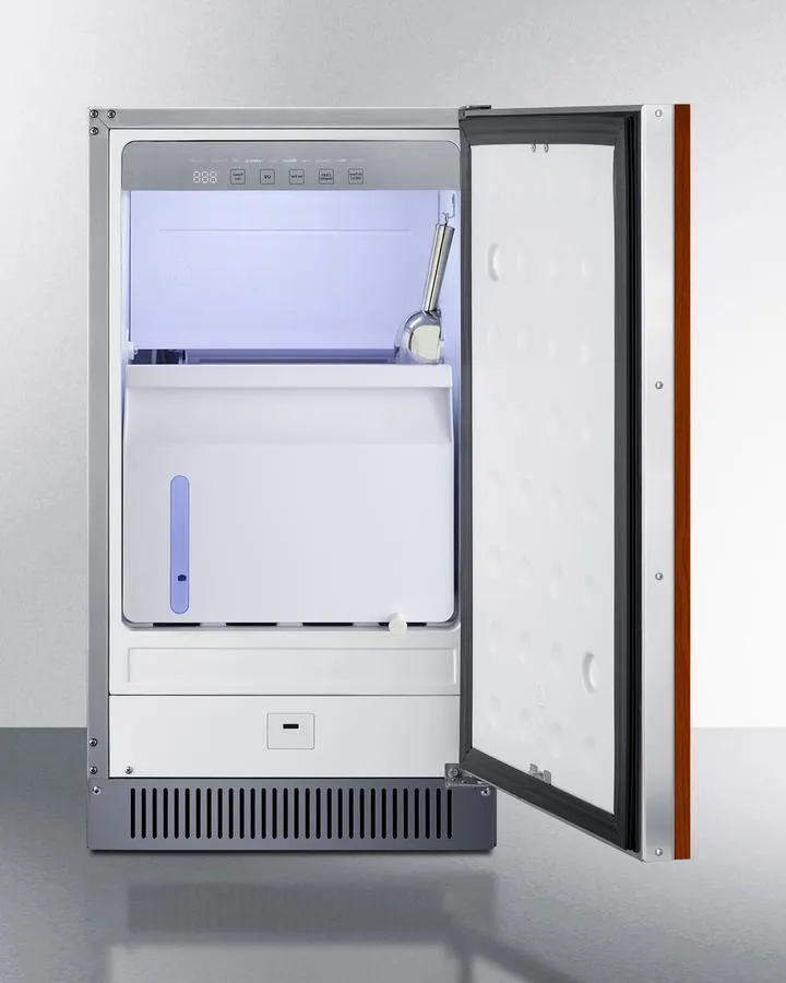 Summit BIM182ADAIFLHD 18 Wide Clear Icemaker. Ada Compliant (Panel Not Included)