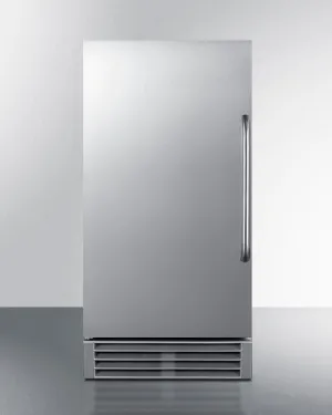 Summit BIM44GCSS 15 Wide 50 Lb. Built-In Undercounter Commercially Listed Clear Icemaker With Automatic Defrost. Internal Pump. And Complete Stainless Steel Exterior
