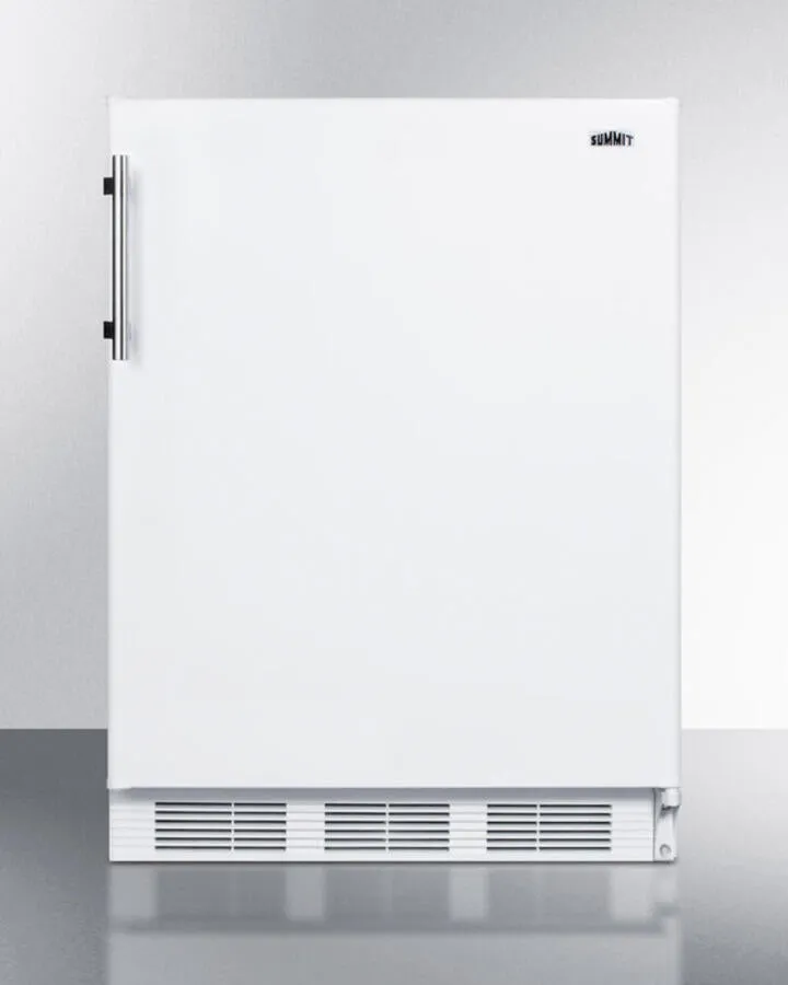 Summit CT661 Freestanding Counter Height Refrigerator-Freezer For Residential Use. Cycle Defrost With Deluxe Interior And White Finish
