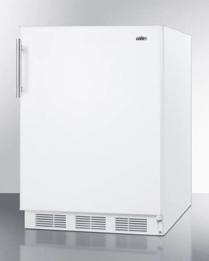 Summit CT661 Freestanding Counter Height Refrigerator-Freezer For Residential Use. Cycle Defrost With Deluxe Interior And White Finish