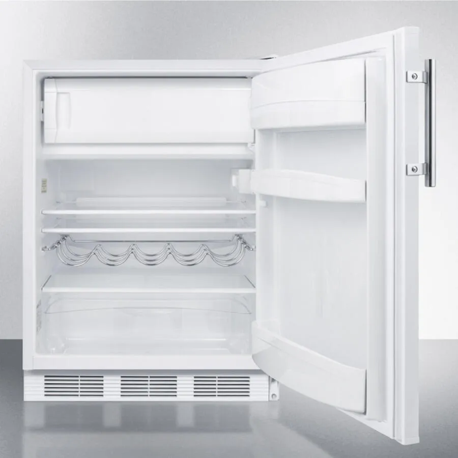 Summit CT661 Freestanding Counter Height Refrigerator-Freezer For Residential Use. Cycle Defrost With Deluxe Interior And White Finish