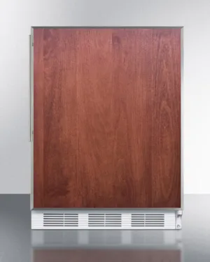 Summit CT661BIFR Built-In Undercounter Refrigerator-Freezer For Residential Use. Cycle Defrost With A Deluxe Interior. Ss Door Frame For Slide-In Panels. And White Cabinet