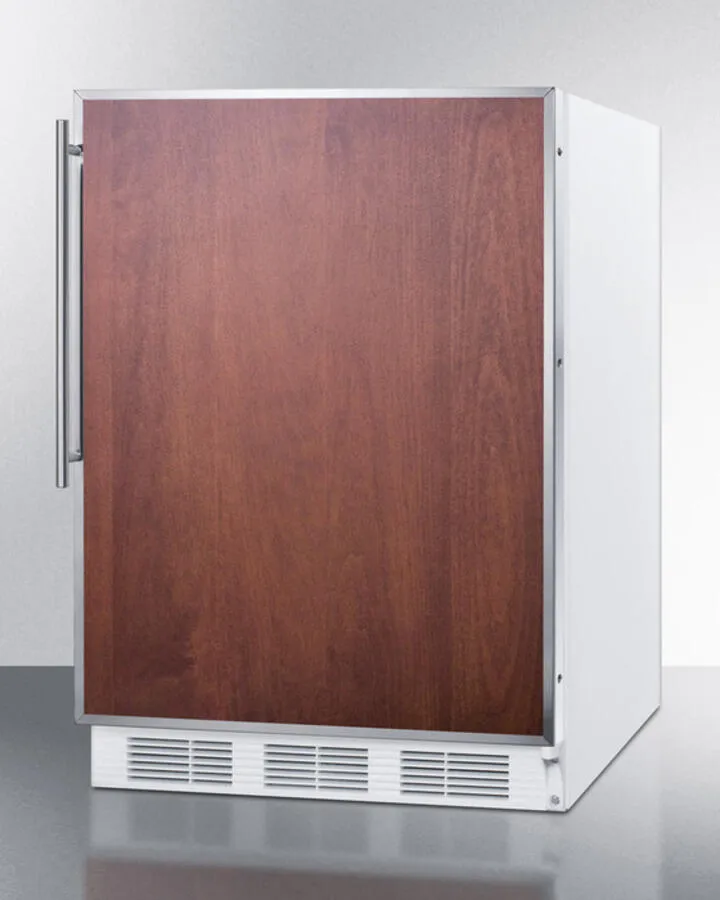 Summit CT661BIFR Built-In Undercounter Refrigerator-Freezer For Residential Use. Cycle Defrost With A Deluxe Interior. Ss Door Frame For Slide-In Panels. And White Cabinet