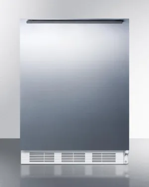 Summit CT661SSHHADA Ada Compliant Freestanding Refrigerator-Freezer For Residential Use. Cycle Defrost With Deluxe Interior. Ss Wrapped Door. Horizontal Handle. And White Cabinet
