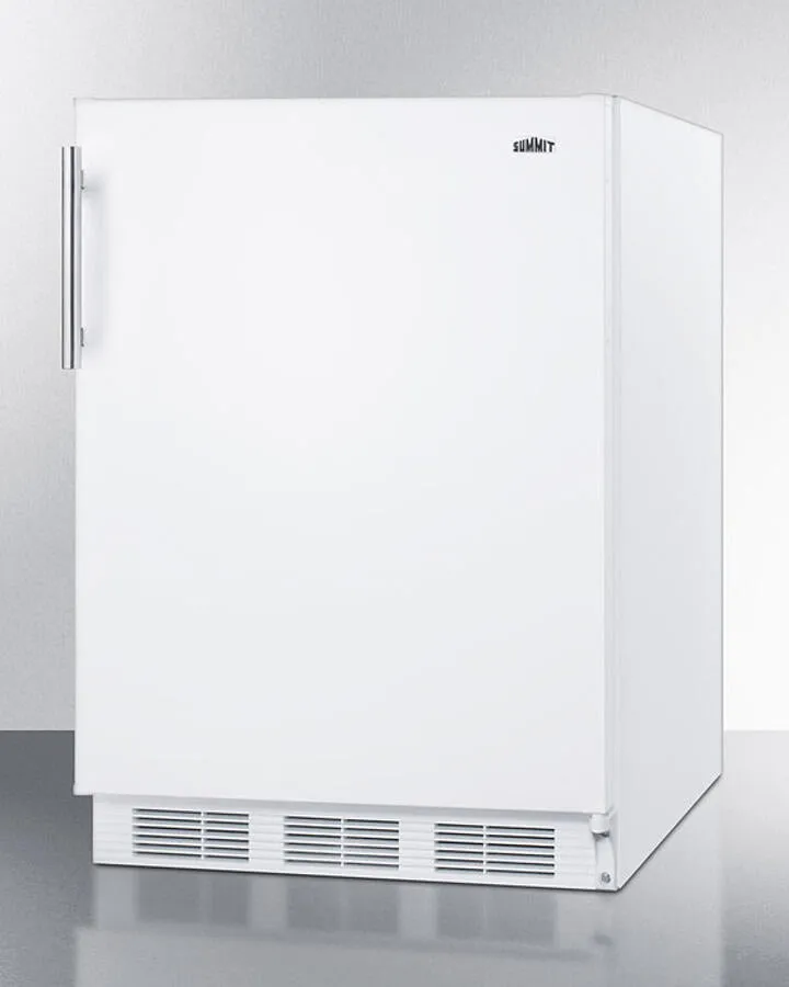 Summit CT661WBI Built-In Undercounter Refrigerator-Freezer For Residential Use. Cycle Defrost With A Deluxe Interior And White Exterior Finish