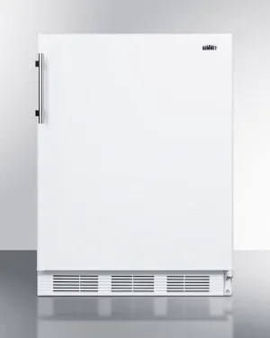 Summit CT661WBI Built-In Undercounter Refrigerator-Freezer For Residential Use. Cycle Defrost With A Deluxe Interior And White Exterior Finish