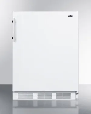 Summit CT661WBIADA Ada Compliant Built-In Undercounter Refrigerator-Freezer For Residential Use. Cycle Defrost With Deluxe Interior And White Exterior Finish