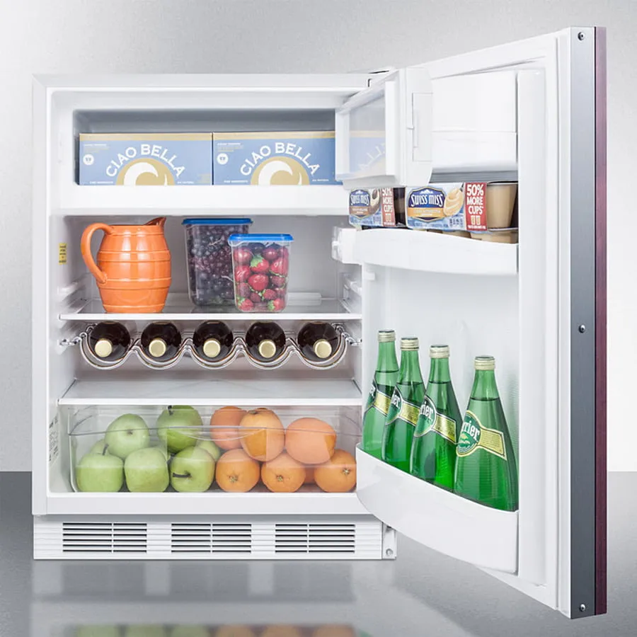 Summit CT661WBIIF Built-In Undercounter Refrigerator-Freezer For Residential Use. Cycle Defrost With A Deluxe Interior. Panel-Ready Door. And White Cabinet