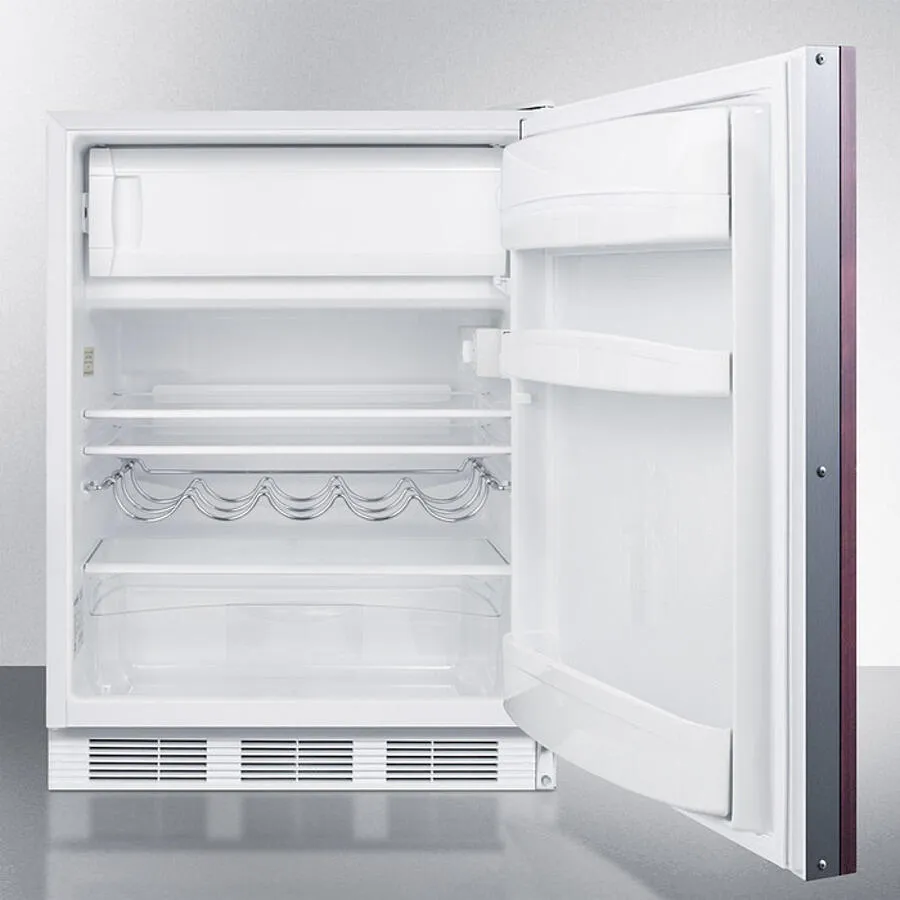 Summit CT661WBIIF Built-In Undercounter Refrigerator-Freezer For Residential Use. Cycle Defrost With A Deluxe Interior. Panel-Ready Door. And White Cabinet
