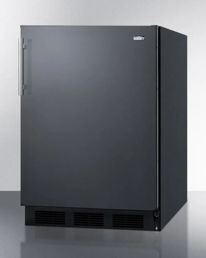Summit CT663BBIADA Ada Compliant Built-In Undercounter Refrigerator-Freezer For Residential Use. Cycle Defrost With Deluxe Interior And Black Exterior Finish