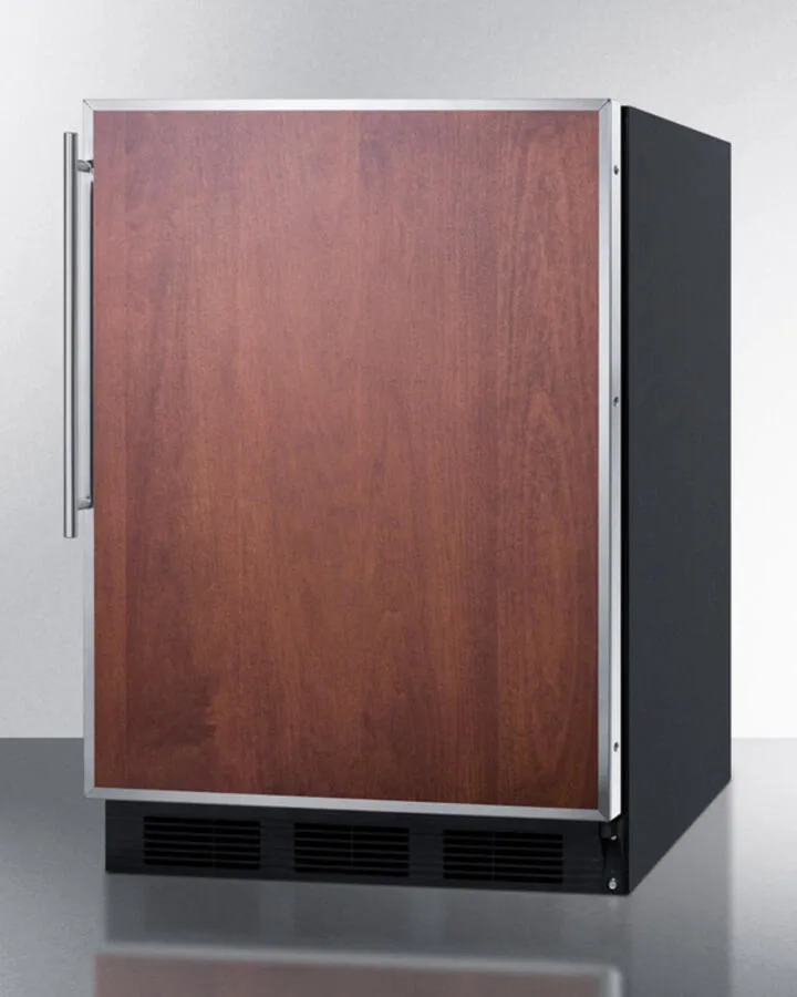 Summit CT663BBIFR Built-In Undercounter Refrigerator-Freezer For Residential Use. Cycle Defrost With A Deluxe Interior. Ss Door Frame For Slide-In Panels. And Black Cabinet