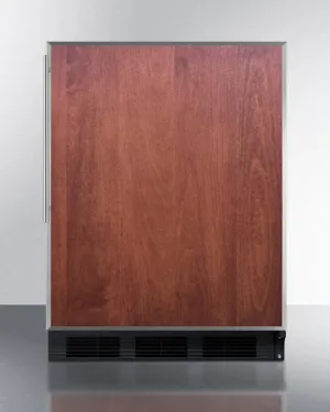 Summit CT663BBIFR Built-In Undercounter Refrigerator-Freezer For Residential Use. Cycle Defrost With A Deluxe Interior. Ss Door Frame For Slide-In Panels. And Black Cabinet