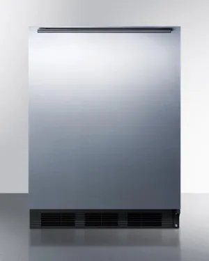 Summit CT663BBISSHHADA Ada Compliant Built-In Undercounter Refrigerator-Freezer For Residential Use. Cycle Defrost W/Deluxe Interior. Ss Door. Horizontal Handle. And Black Cabinet