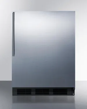 Summit CT663BBISSHVADA Ada Compliant Built-In Undercounter Refrigerator-Freezer For Residential Use. Cycle Defrost W/Deluxe Interior. Ss Door. Thin Handle. And Black Cabinet