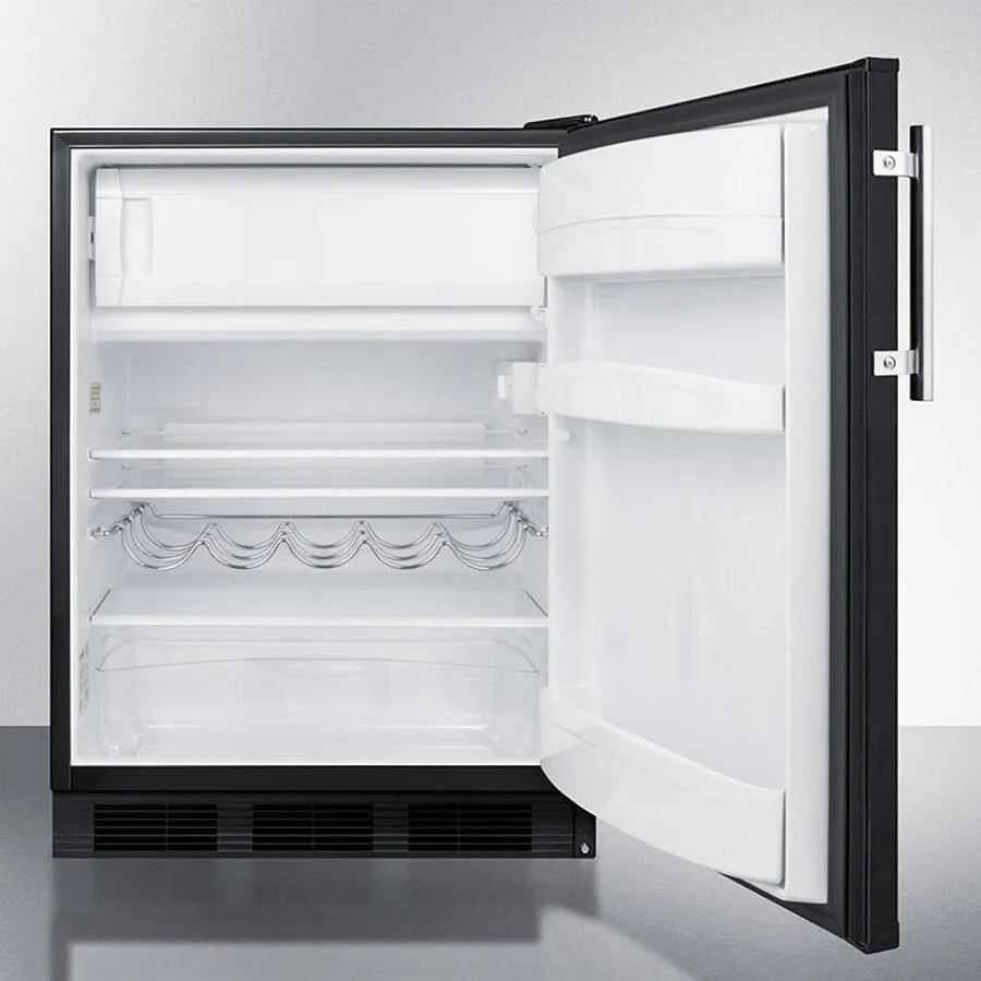 Summit CT663BK Freestanding Counter Height Refrigerator-Freezer For Residential Use. Cycle Defrost With Deluxe Interior And Black Finish