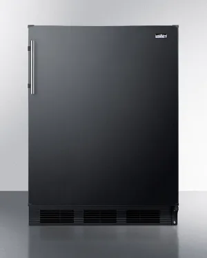 Summit CT663BKBI Built-In Undercounter Refrigerator-Freezer For Residential Use. Cycle Defrost With A Deluxe Interior And Black Exterior Finish