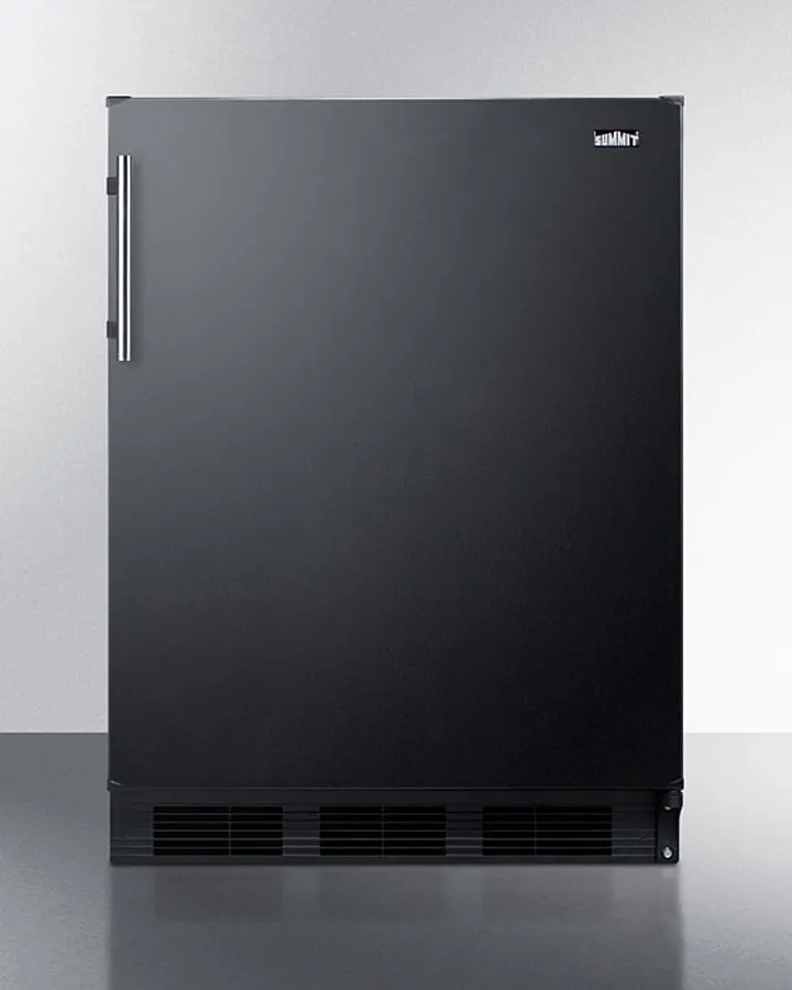 Summit CT663BKBI Built-In Undercounter Refrigerator-Freezer For Residential Use. Cycle Defrost With A Deluxe Interior And Black Exterior Finish