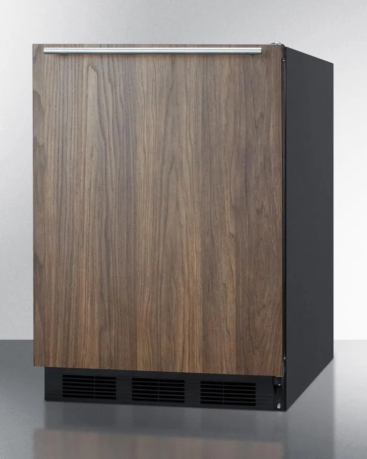 Summit CT663BKBIWP1ADA 24 Wide Built-In Refrigerator-Freezer With Wood Panel. Ada Compliant