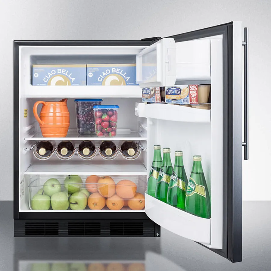 Summit CT663BKSSHVADA 24 Wide Refrigerator-Freezer. Ada Compliant