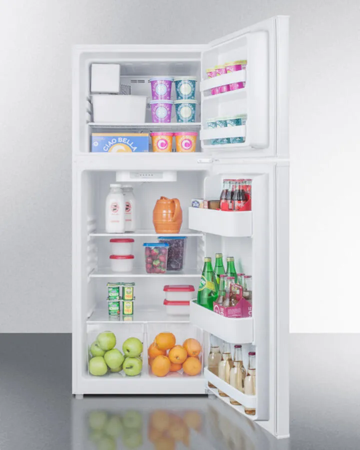 Summit FF1386WIM 24 Wide 11.5 Cu.Ft. Frost-Free Refrigerator-Freezer In White Finish With Factory Installed Icemaker
