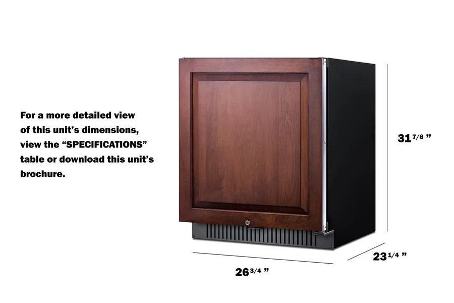 Summit FF27BSSADAIFLHD 27 Wide Built-In All-Refrigerator. Ada Compliant (Panel Not Included)