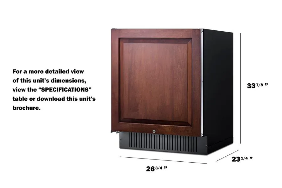 Summit FF27BSSIFLHD 27 Wide Built-In All-Refrigerator (Panel Not Included)
