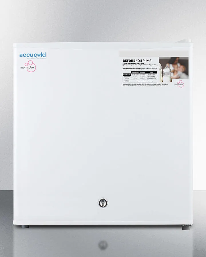 Summit FS24LMC Countertop Momcube All-Freezer For Storage Of Breast Milk. Manual Defrost With Lock