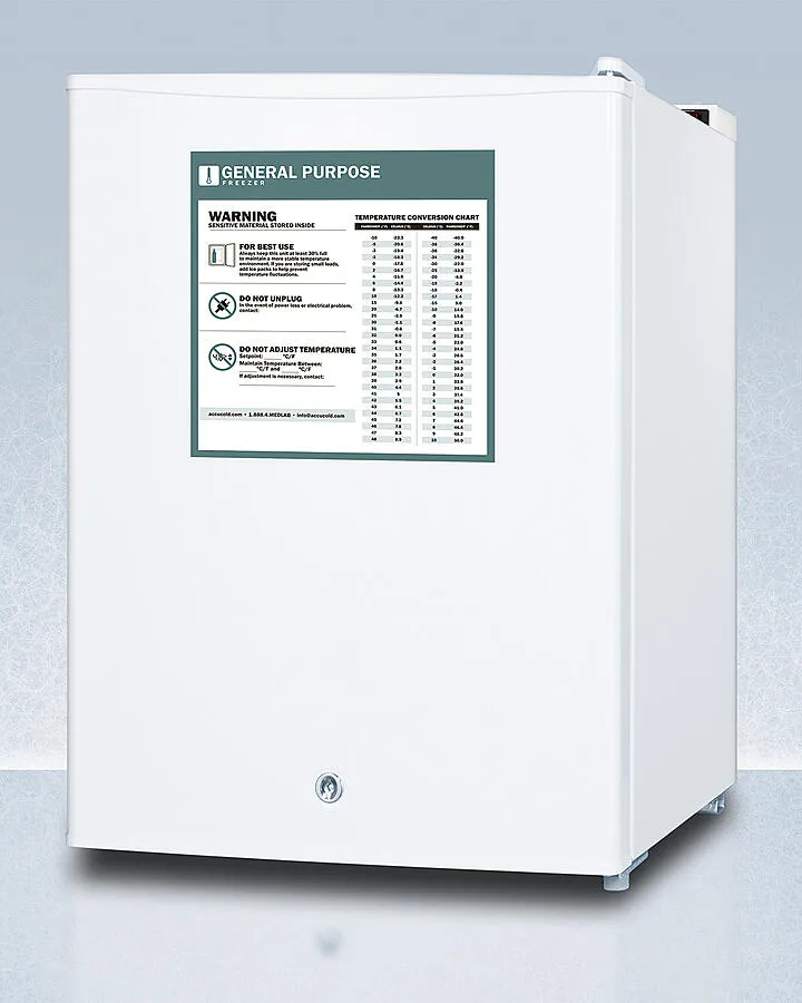Summit FS30LGP Compact Manual Defrost All-Freezer For General Purpose Use. With Lock And Reversible Door