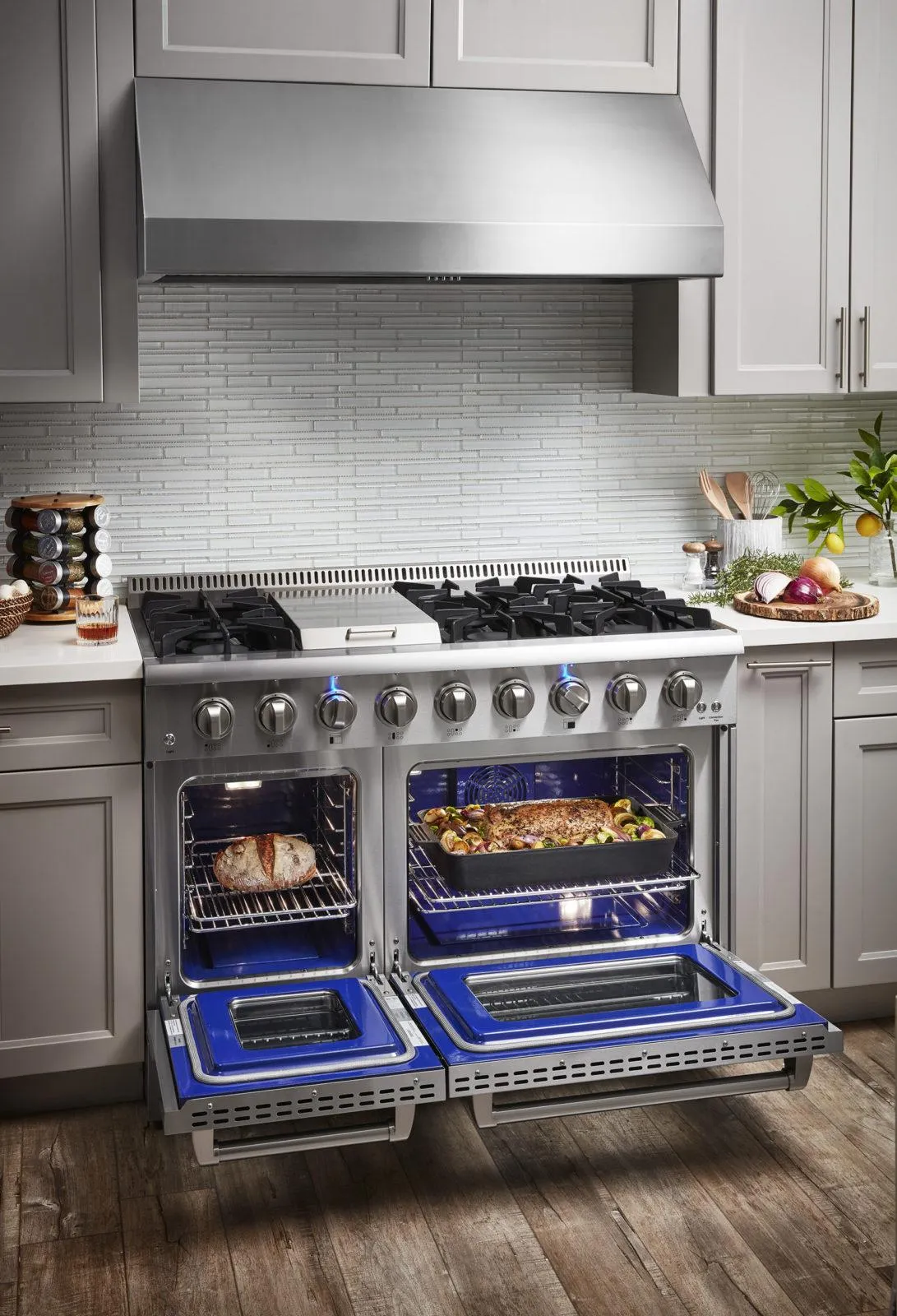Thor Kitchen HRD4803ULP 48 Inch Professional Dual Fuel Lp Gas Range In Stainless Steel