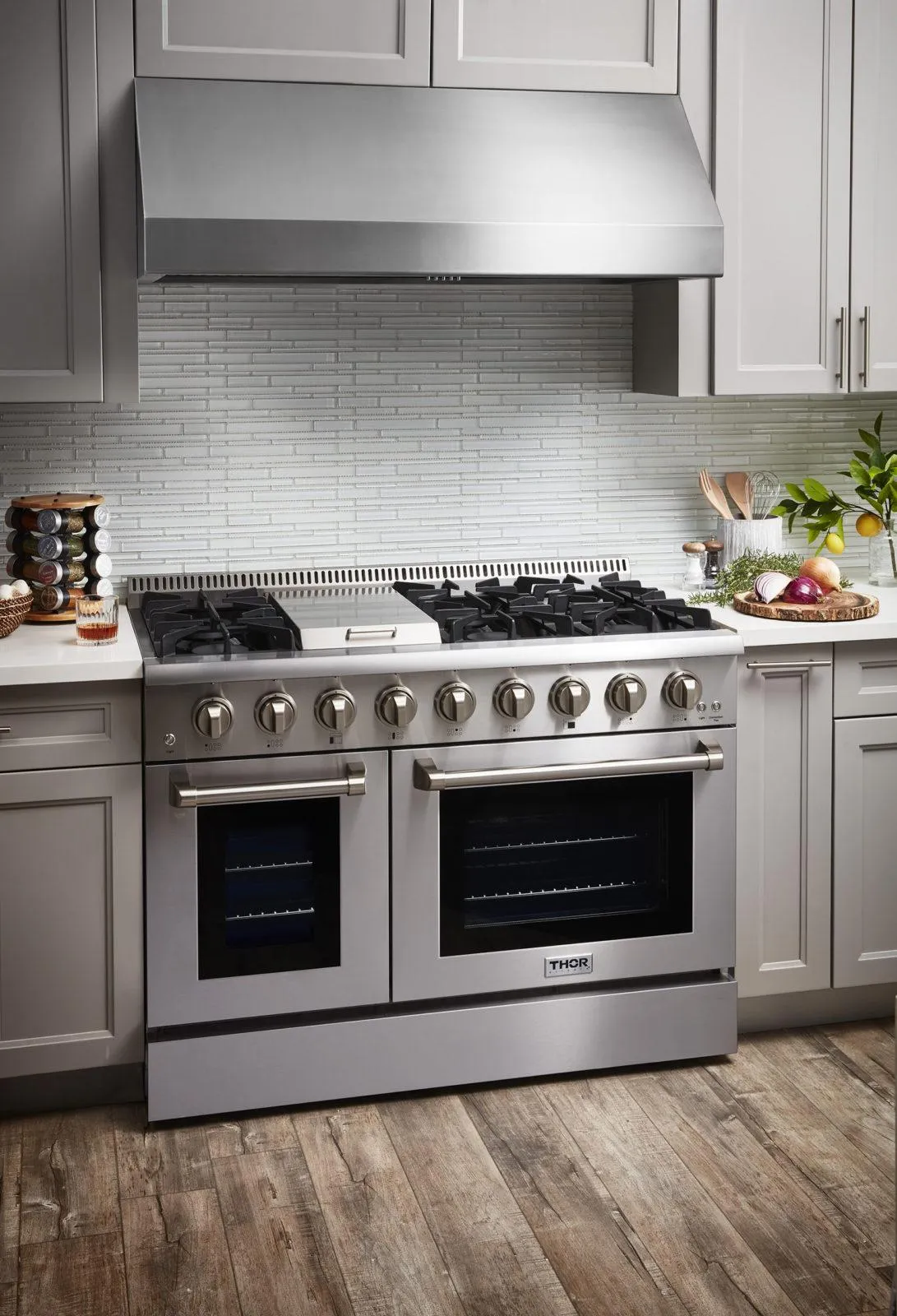 Thor Kitchen HRD4803ULP 48 Inch Professional Dual Fuel Lp Gas Range In Stainless Steel