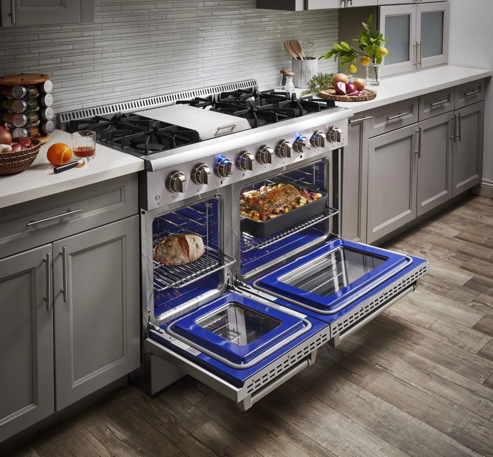 Thor Kitchen HRD4803ULP 48 Inch Professional Dual Fuel Lp Gas Range In Stainless Steel