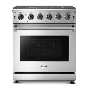 Thor Kitchen LRG3001ULP 30 Inch Gas Range In Stainless Steel - Liquid Propane