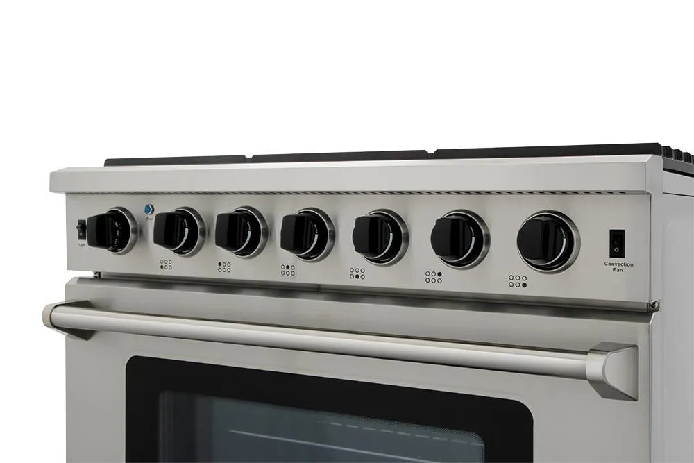 Thor Kitchen LRG3601ULP 36 Inch Gas Range In Stainless Steel - Liquid Propane