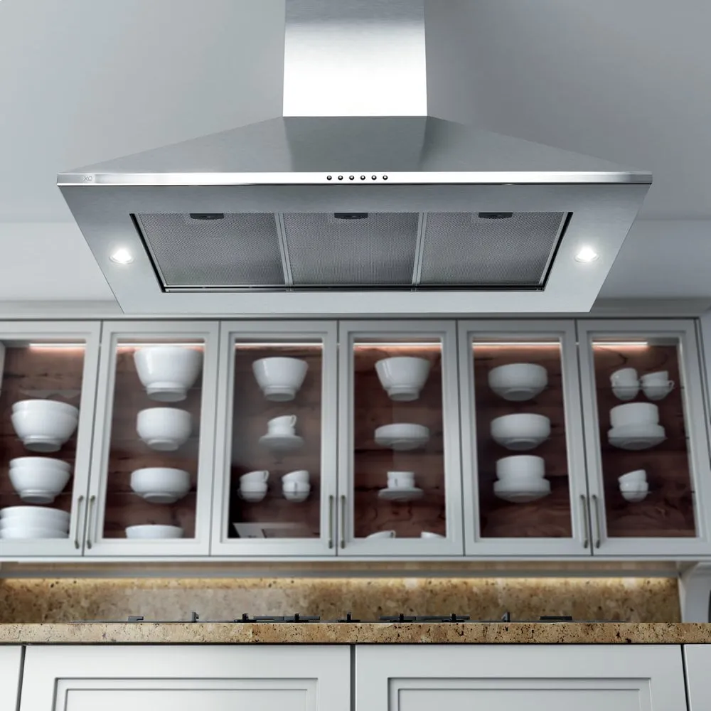 Xo Appliance XOBI42S 600 Cfm 42 Italian Made Island Hood Stainless