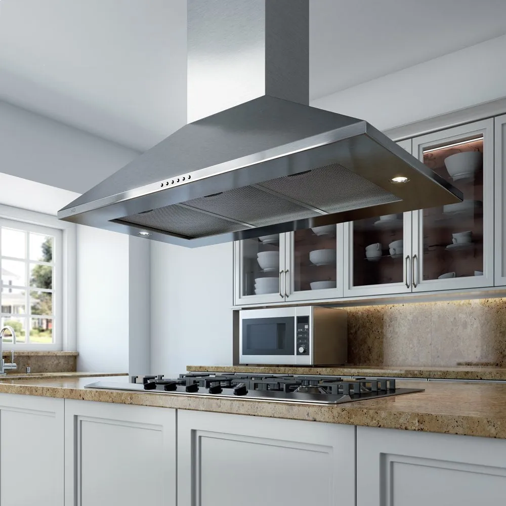 Xo Appliance XOBI42S 600 Cfm 42 Italian Made Island Hood Stainless