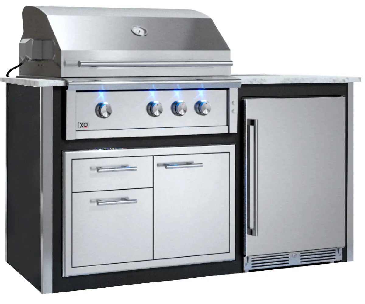 Xo Appliance XOGOK36V2BL Appliance Ready Pre-Assembled 36 Designer Island Black COMPONENTS SOLD SEPARATELY - Gray