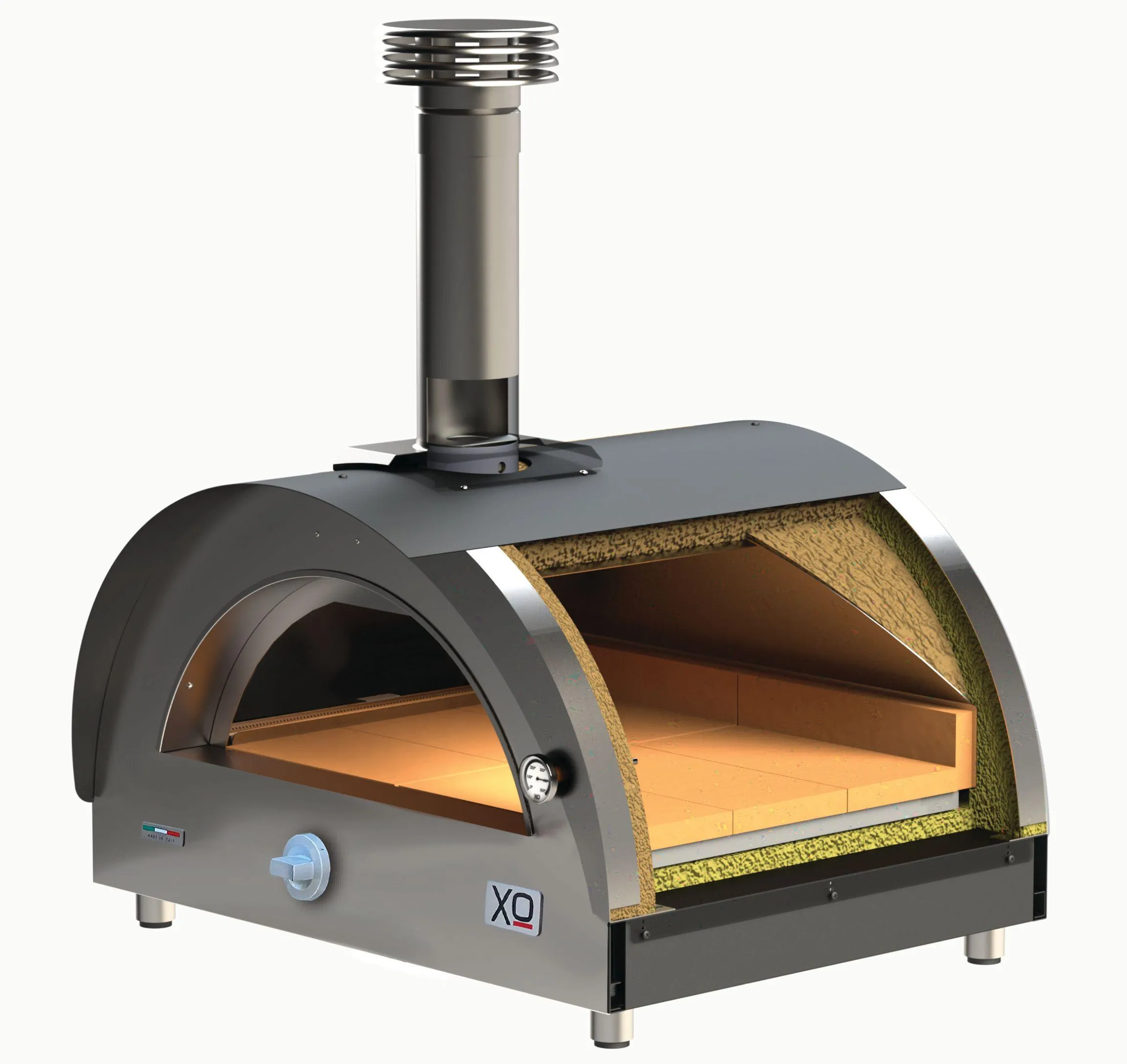 Xo Appliance XOPIZZA1GASCAN Tabletop Gas Fired Pizza Oven Carbona (Black).. Ng