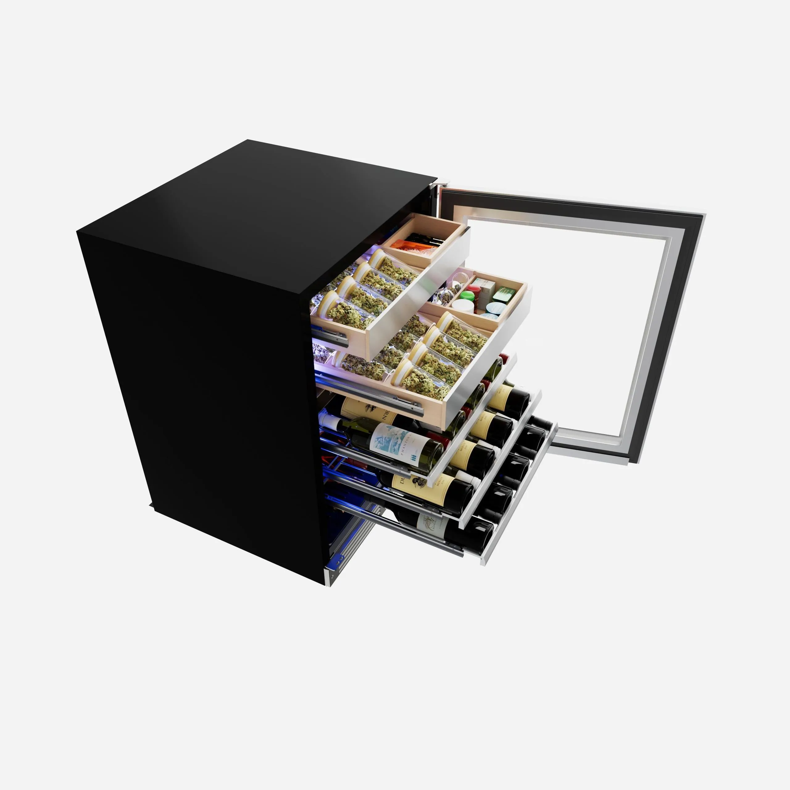 Xo Appliance XOU24WWGBL Wine And Weed 24 Black Glass Lh
