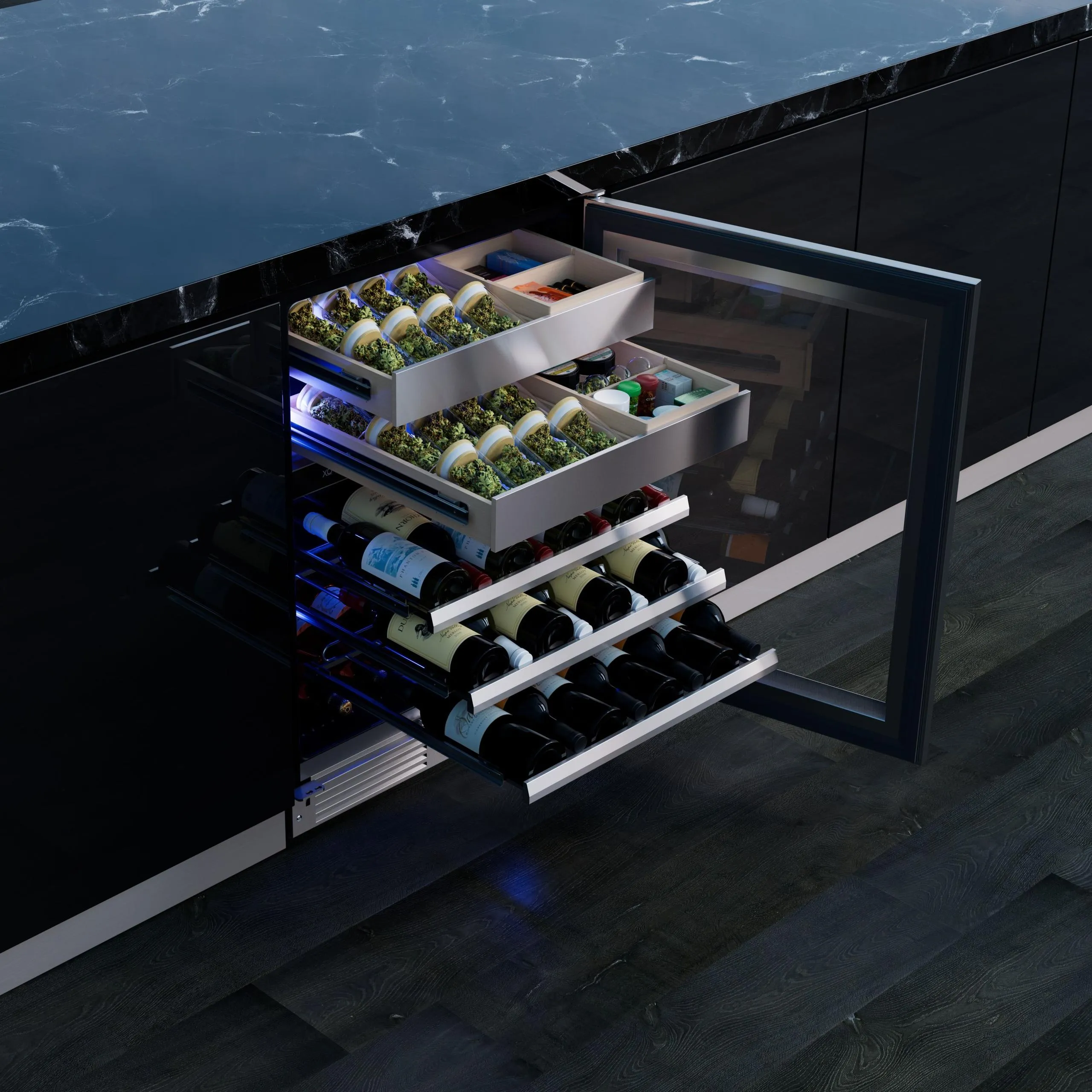 Xo Appliance XOU24WWGBL Wine And Weed 24 Black Glass Lh