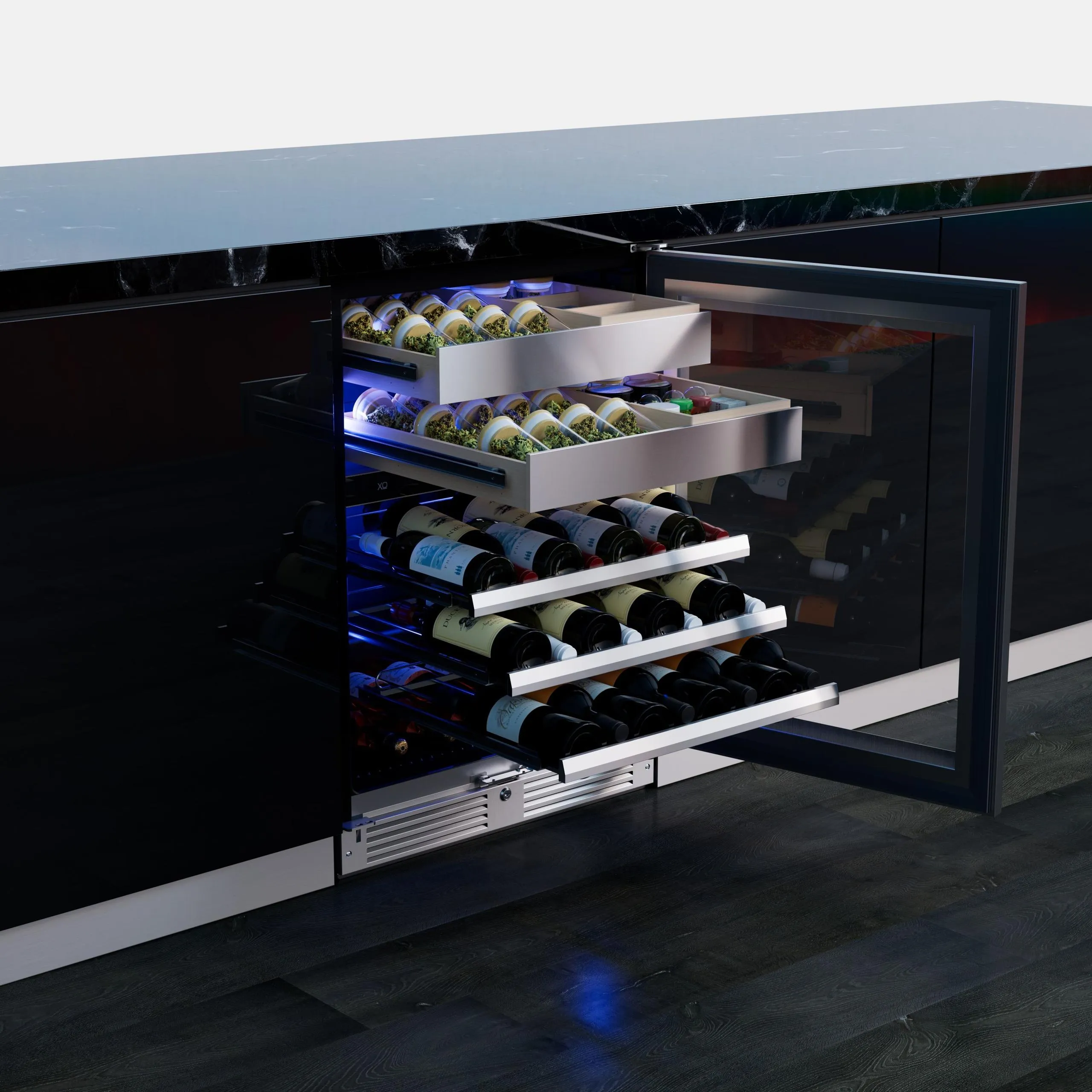 Xo Appliance XOU24WWGBL Wine And Weed 24 Black Glass Lh
